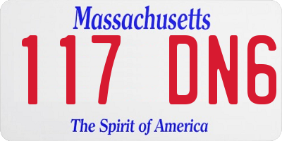 MA license plate 117DN6
