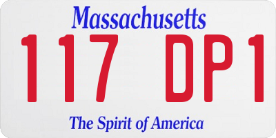 MA license plate 117DP1