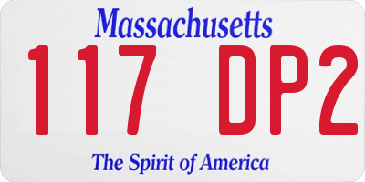 MA license plate 117DP2