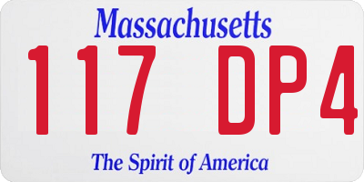 MA license plate 117DP4