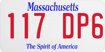 MA license plate 117DP6