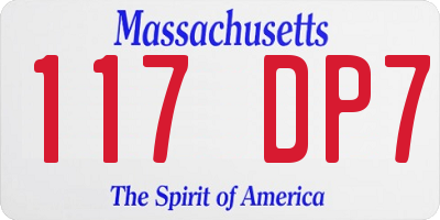 MA license plate 117DP7