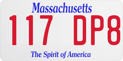MA license plate 117DP8