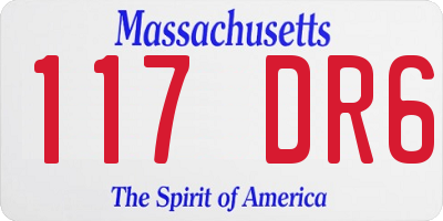MA license plate 117DR6