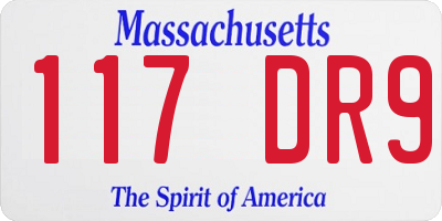 MA license plate 117DR9