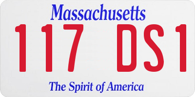 MA license plate 117DS1