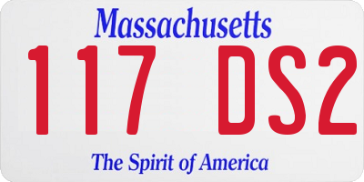 MA license plate 117DS2