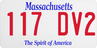MA license plate 117DV2