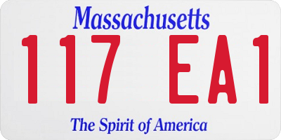 MA license plate 117EA1