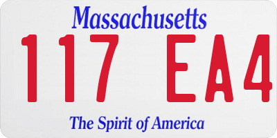 MA license plate 117EA4