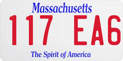 MA license plate 117EA6