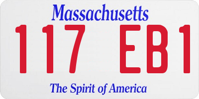 MA license plate 117EB1