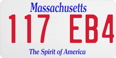 MA license plate 117EB4
