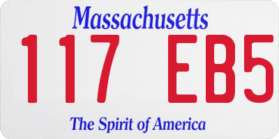 MA license plate 117EB5