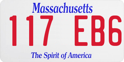 MA license plate 117EB6