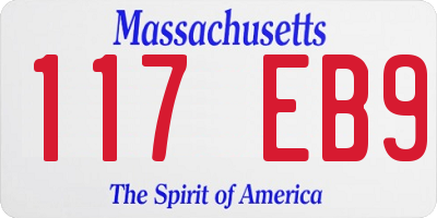 MA license plate 117EB9