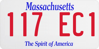 MA license plate 117EC1