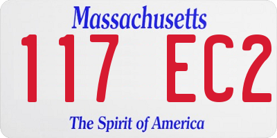 MA license plate 117EC2