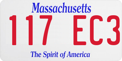 MA license plate 117EC3