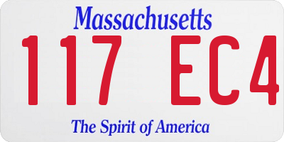 MA license plate 117EC4