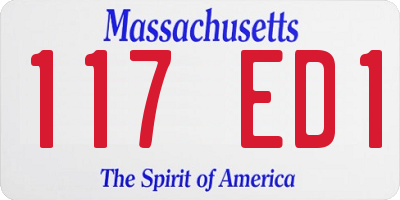 MA license plate 117ED1