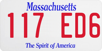 MA license plate 117ED6