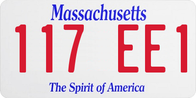 MA license plate 117EE1
