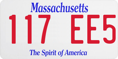 MA license plate 117EE5