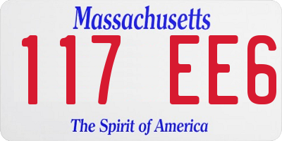 MA license plate 117EE6