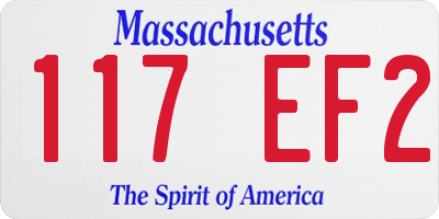 MA license plate 117EF2