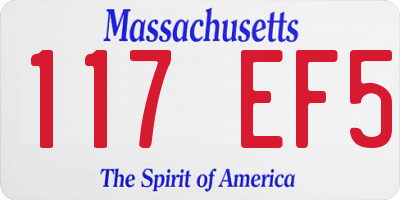 MA license plate 117EF5