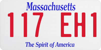MA license plate 117EH1