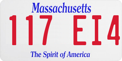 MA license plate 117EI4