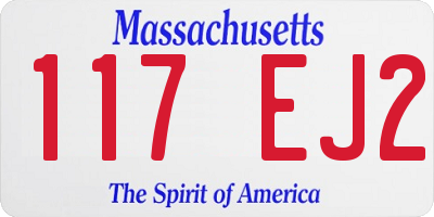 MA license plate 117EJ2