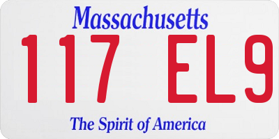 MA license plate 117EL9