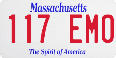 MA license plate 117EM0