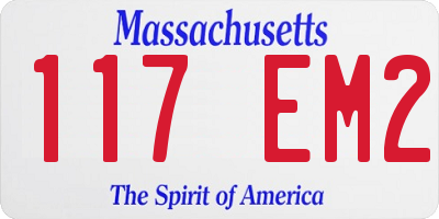 MA license plate 117EM2