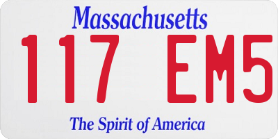 MA license plate 117EM5