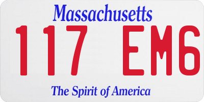 MA license plate 117EM6