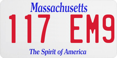 MA license plate 117EM9