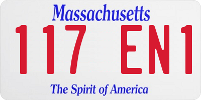 MA license plate 117EN1