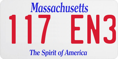 MA license plate 117EN3