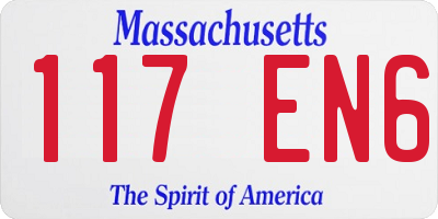 MA license plate 117EN6