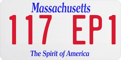 MA license plate 117EP1