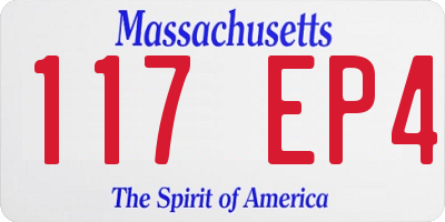 MA license plate 117EP4