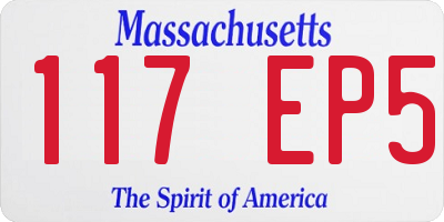 MA license plate 117EP5