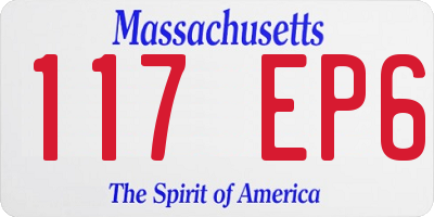 MA license plate 117EP6