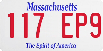 MA license plate 117EP9