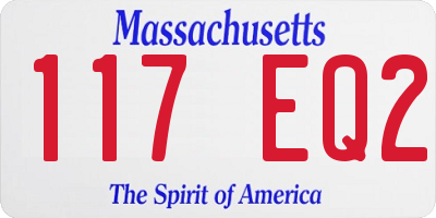 MA license plate 117EQ2