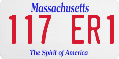 MA license plate 117ER1